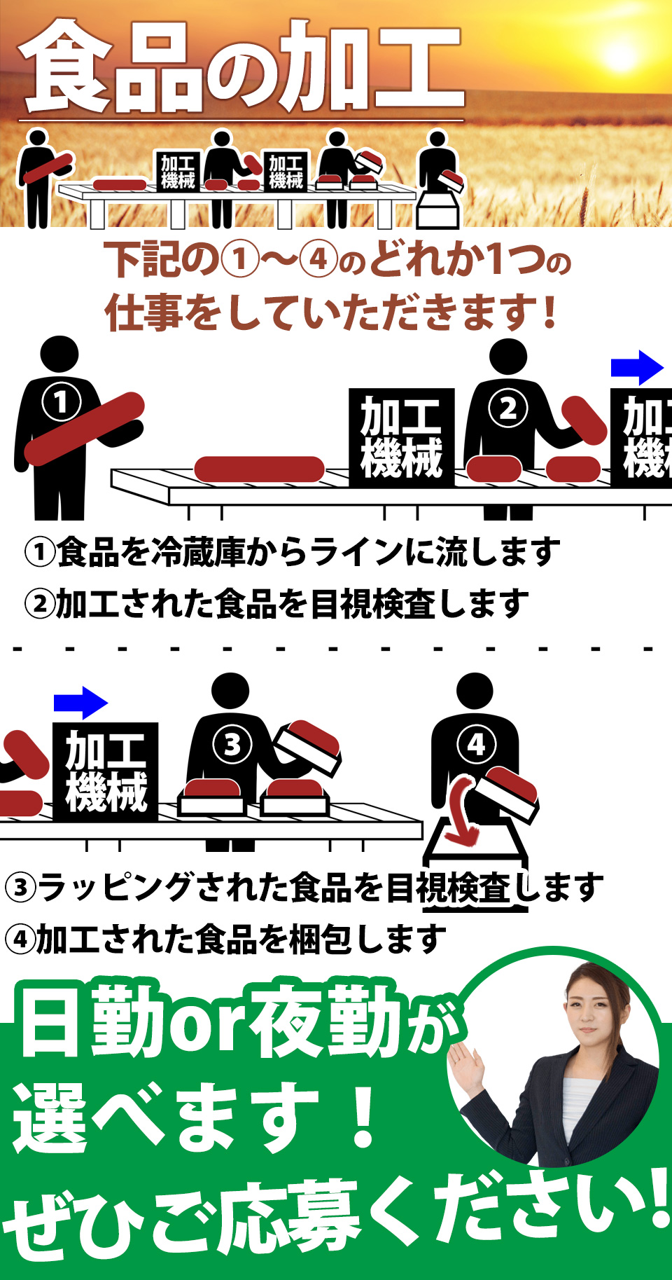 食品の投入or検査or梱包 愛知県豊橋市の派遣社員求人