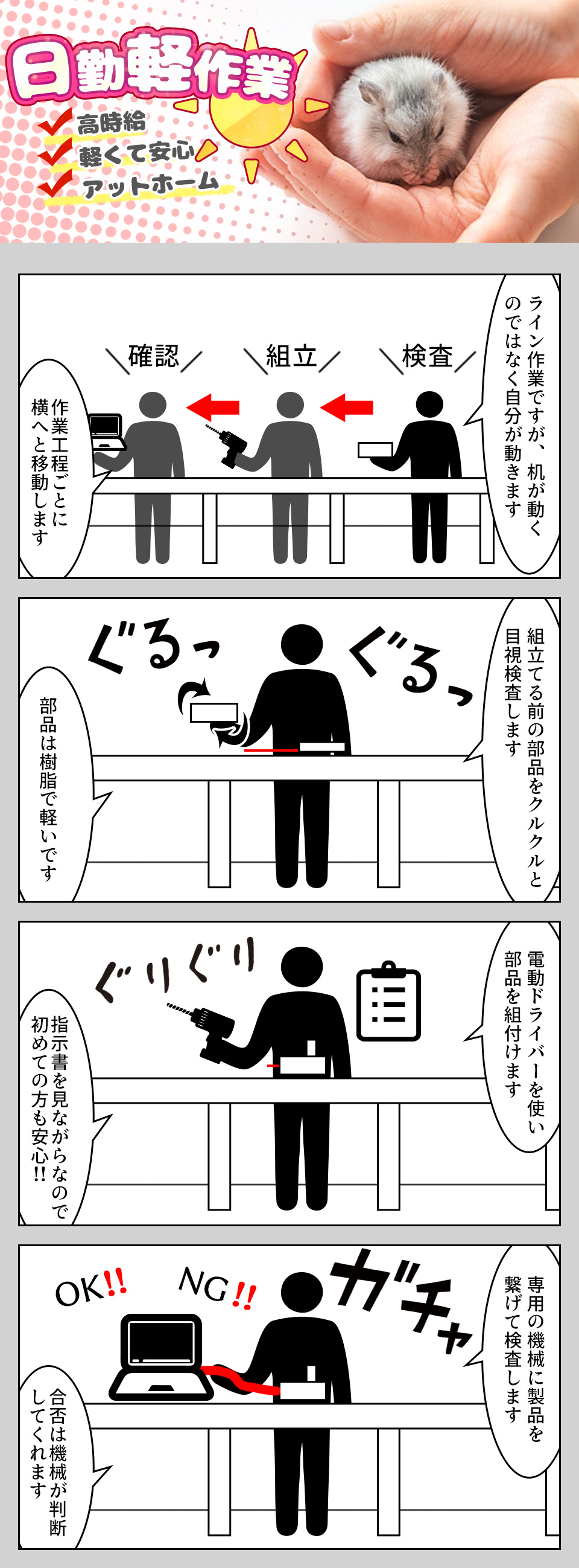樹脂製品の検査・組立・梱包 愛知県豊橋市の派遣社員求人
