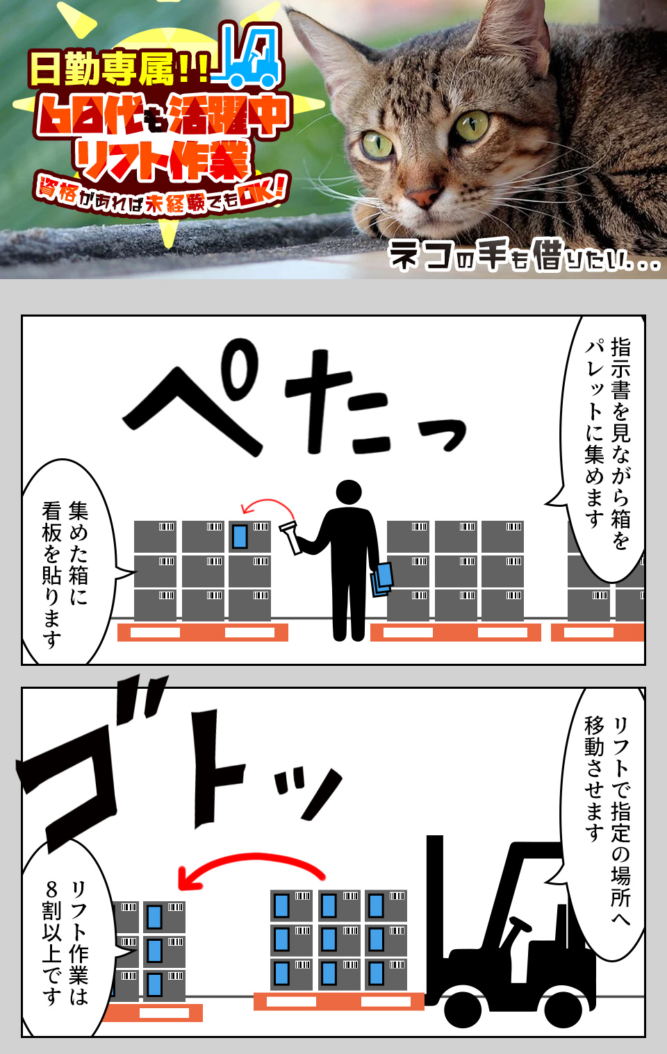 リフトでの運搬作業 愛知県豊田市の派遣社員求人