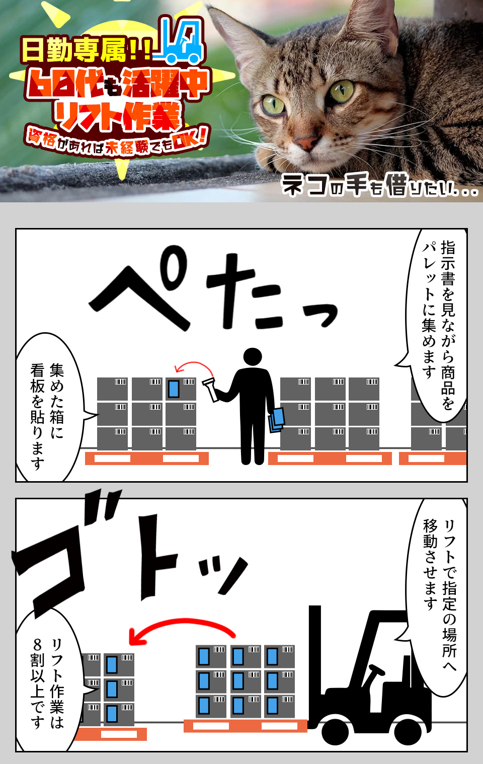 リフトでの運搬作業 愛知県豊橋市の派遣社員求人